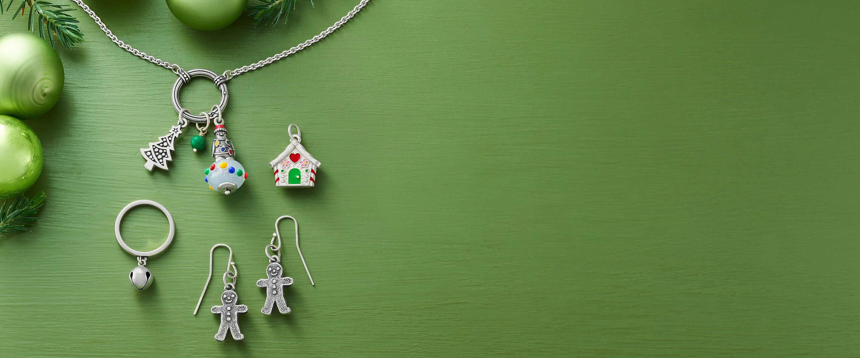 Christmas charms on a changeable charm holder.