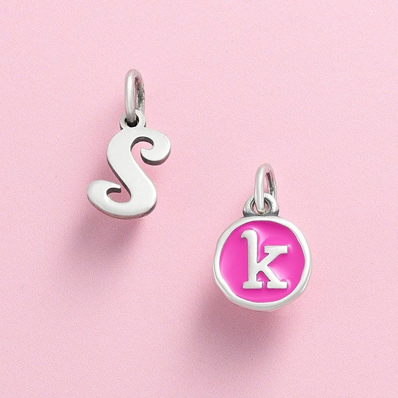 Sterling silver initial charms.