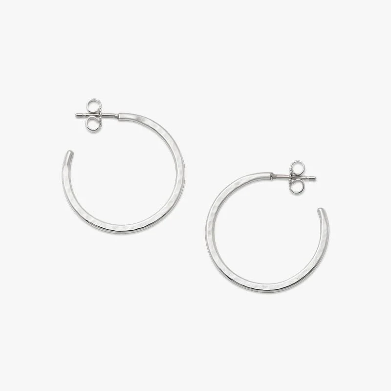 Sterling silver hoops earrings.