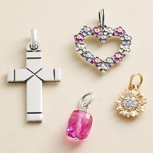 heart and cross pendants