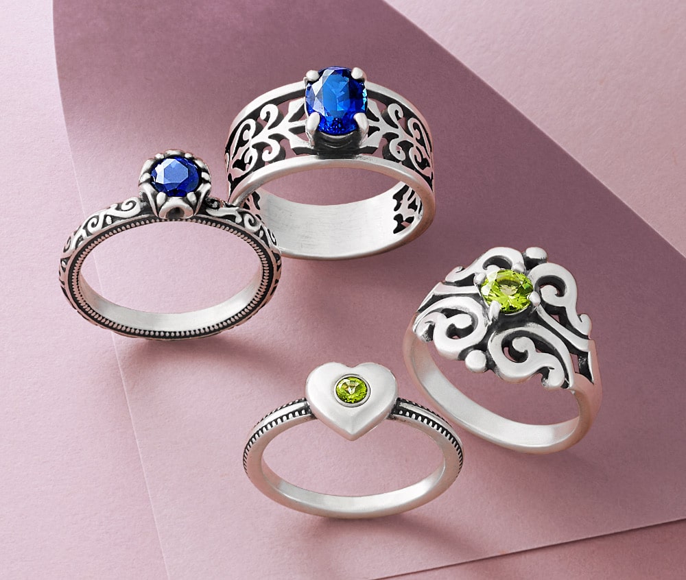 Birthstone rings adorned with gemstones for Fall