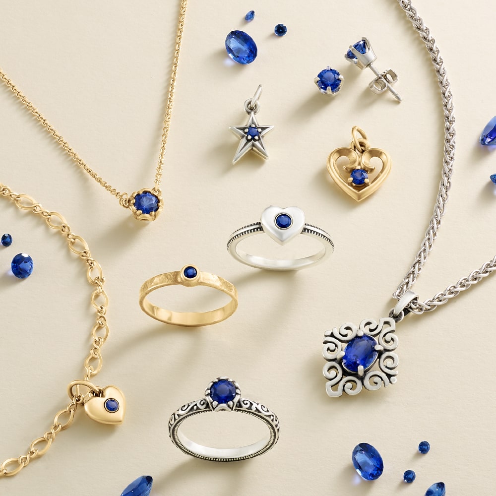 September Initial Birthstone Necklace Created with Sapphire Zircondia®  Crystals - Walmart.com